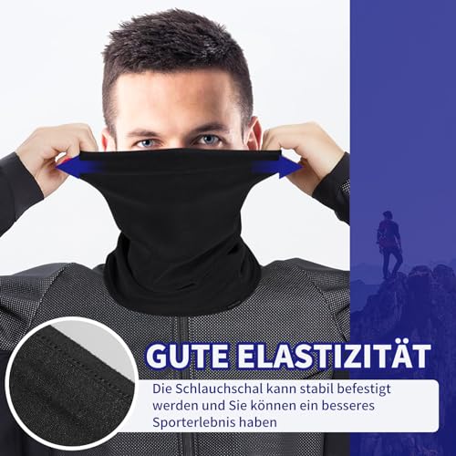GXCROR Schlauchschal Winddicht Loopschal Multifunktionstuch Neckwarmer Herren Loop Schal Damen Halstuch Warm Halten Sportschal Halswärmer für Skifahren Motorrad Fahrrad Joggen Laufen Outdoor Sport