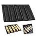 Elountik Silicone Non Stick Baking Liners Mat Bread Mold Bread Mould（5 Loaf, Black）