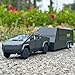 OANMYJJO Toy Trucks for Boys Mars Pickup Trailer Toy RV,Diecast Metal Pickup Trailer RV Model Kit,Toy Truck and Trailer with Sound and Light Pull Back,Truck and Trailer Toys for Boys Ages 4-7（Grey）