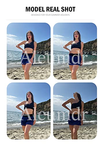 image for Aleumdr Women's Waistband Swimdress Ruffle Swim Skirt Swimsuit Bottom 