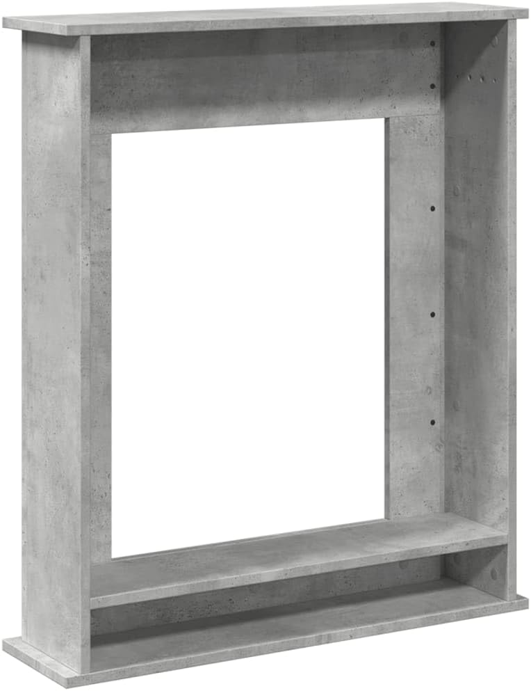 vidaXL Fireplace Surround Concrete Grey 29.5x7.9x34.4 Engineered Wood