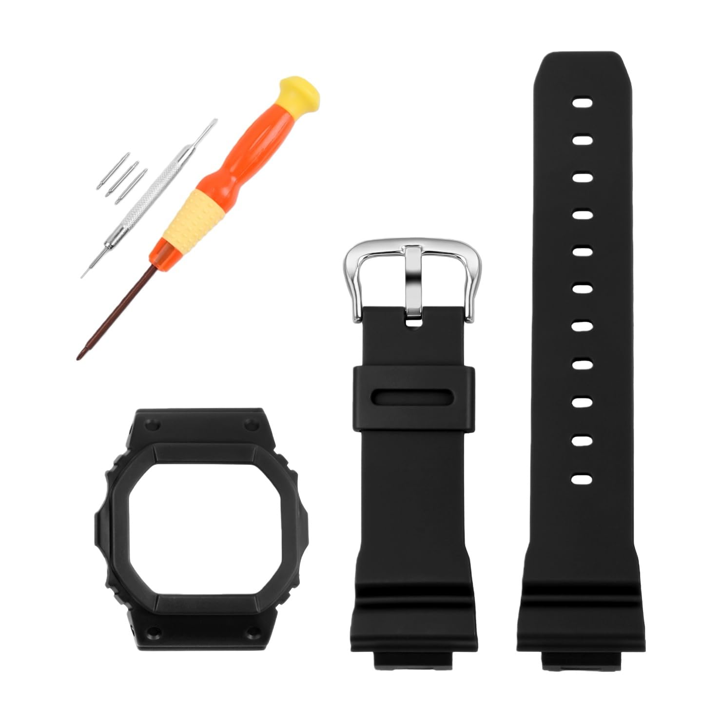 Replacement Watch Band & Case Set for Casio DW5600 GW5600 5000 Resin Strap and Bezel for DW5700 GB5600 DW5025