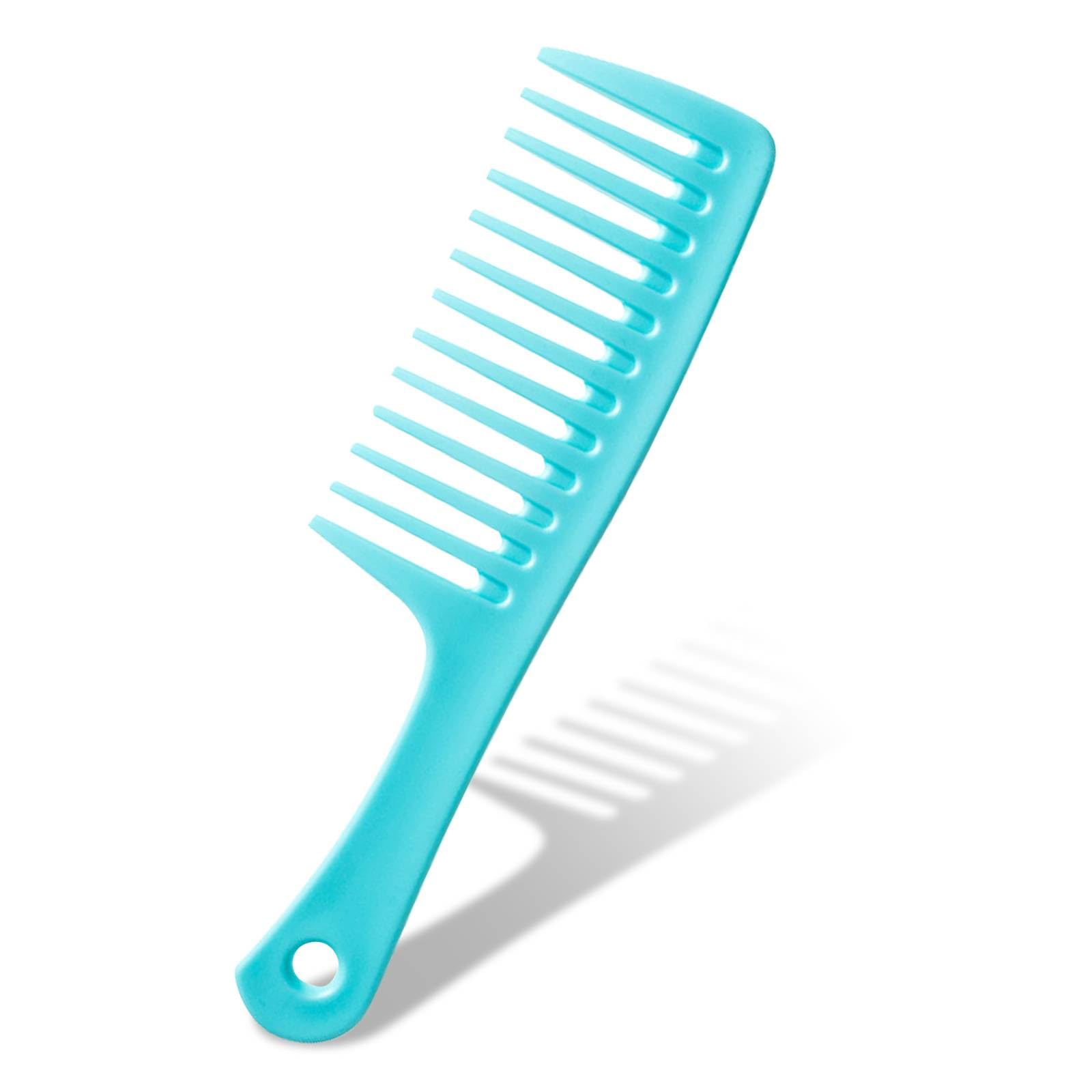 Funalix Breiter Zahnkamm, Friseurkämme - Glatt, robust und antistatisch, Lockenkamm für alle Friseurarbeiten und Styling (Blau)
