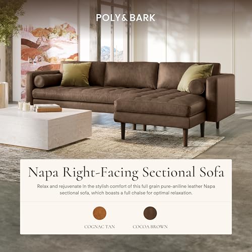 Image of Poly & BARK Napa Right-Facing Sectional Sofa in Cocoa Brown