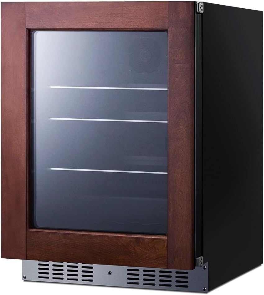 Summit 24" Refrigerator, 4.63 cu.ft. Capacity, Built-In Refrigerator, ADA Compliant, Glass Door, Panel Ready* - AL57GPNR *Panel Not Included