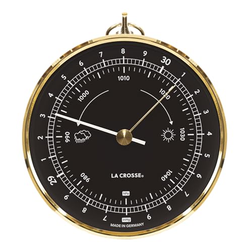 La Crosse 138-611B Analog Dial Barometer Black - Made in Germany