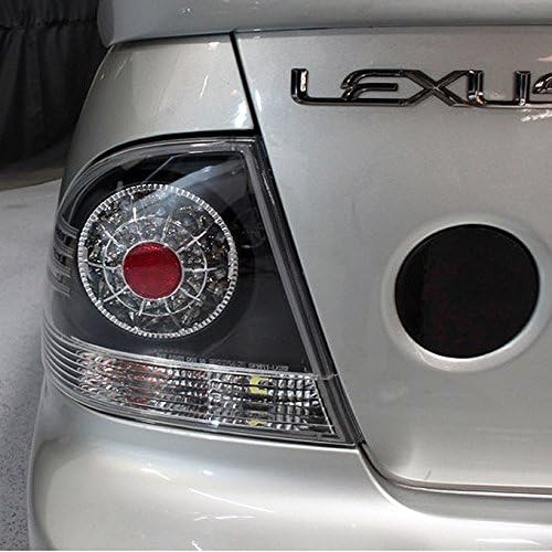 AKKON - For 01-05 Lexus IS300 Altezza 4 Doors Sedan Black Bezel LED Tail Lights Brake Lamps Outer Piece Pair