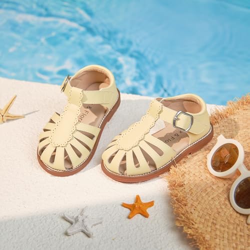 Image of Felix & Flora Toddler Girls Sandals Soft Rubber Princess Flat Shoes Flower Girl Shoes