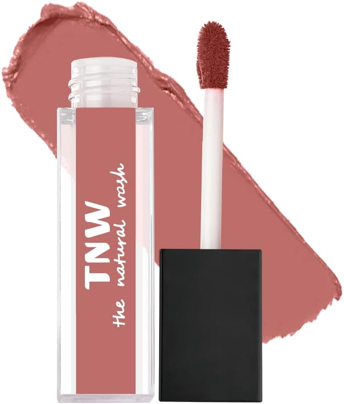 TNW-The Natural Wash Pretty Peach Matte Velvet Longstay Liquid Lipstick | Natural Oils & Hyaluronic Extract | Transferproof, Smudgeproof & Pocket Friendly | Liquid Lipstick for Women