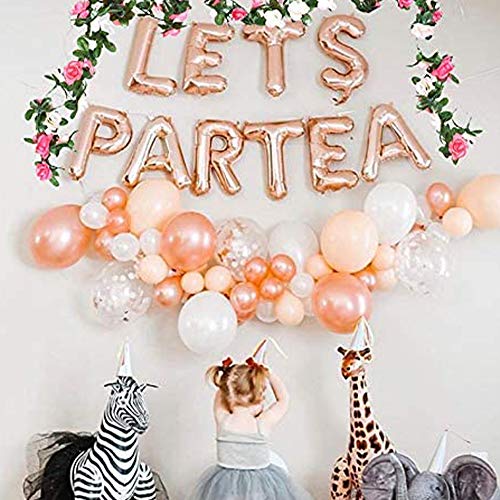 Laventy 2 Pcs Let's Par Tea Balloons Tea Party Birthday Banner Tea Party Decorations Lets Par-Tea Party Decor Par Tea Baby Shower Par Tea First Birthday Decoration Par Tea 2Nd Birthday Banner #TOP2