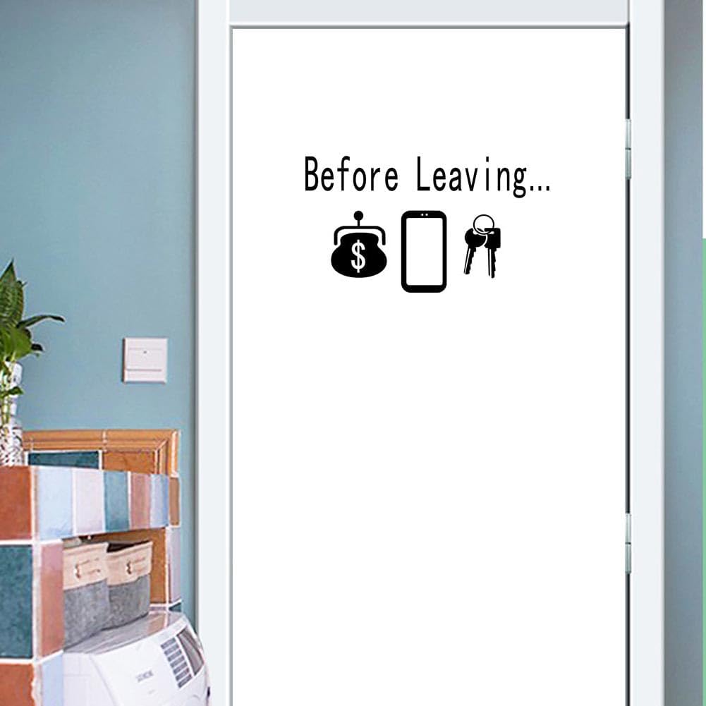 BIBITIME English Inspirational Quotes Wall Decals Stickers for Study Nursery Kids Room Decor Living Room Vinyl Art Mural (DIY, Before Leaving"-L)