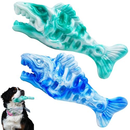 BoYoYo Tough Dog Toys for Aggressive Chewers 2 Pack, Indestructible Dog Toys to Keep Them Busy, Beef Flavor, Nylon Dog Chew Toys for Large Dogs