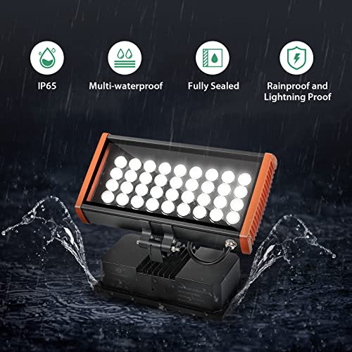 Landscapestation 144W Led Wall Washer Light With Rf Remote, Rgbw Color Changing Square Wall Washers Led Light Station For Indoor Outdoor Lighting Projects, Building, Church, Hotels, Ac100-277V #TOP4