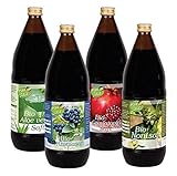 Kopp Vital Kennenlern-Biosaftbox | 4 Flaschen à 1 Liter | Aloe-Vera-Saft | Granatapfelsaft | Aroniasaft | Nonisaft | 4 unserer Besten Bio-Säfte | Bio-zertifiziert
