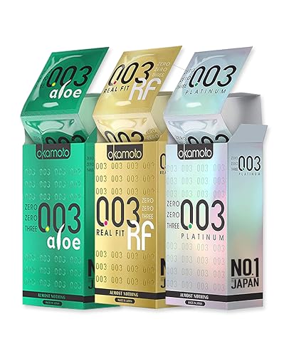 Image of Okamoto 003 Honeymoon Pack (Platinum, Realfit and Aloe)