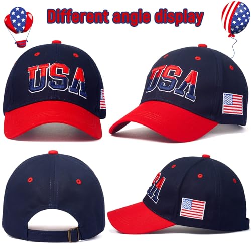 Image of 2 Pcs American Flag Hat Patriotic Baseball Caps USA Trucker Hats 4th of July Veteran Military for Men