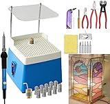 【UN GUICHET UNIQUE】 L'ensemble d'outils pour vitraux comprend un broyeur à verre (avec des embouts de broyeur de 1 pouce) et un ensemble de coupe de verre (avec 5 outils de coupe de verre et un sac de rangement).