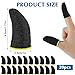20 PCS Finger Sleeves for Gaming, Carbon Thumb Sleeves Mobile Gaming, Black Gaming Finger Sleeves, Sweatproof Breathable Mobile Gaming Finger Sleeve for Phone Tablet Gamer Stabilizer