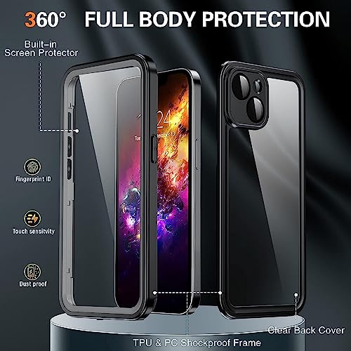 Coque étanche pour iPhone 15 Plus protection intégrale noir 360