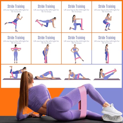 Image of Booty & Resistance Bands - 3 Level Non-Slip Fabric Exercise Bands for Legs & Glutes, Women & Men, Squats, Hip Thigh Training, Yoga, Pilates, Home Workout