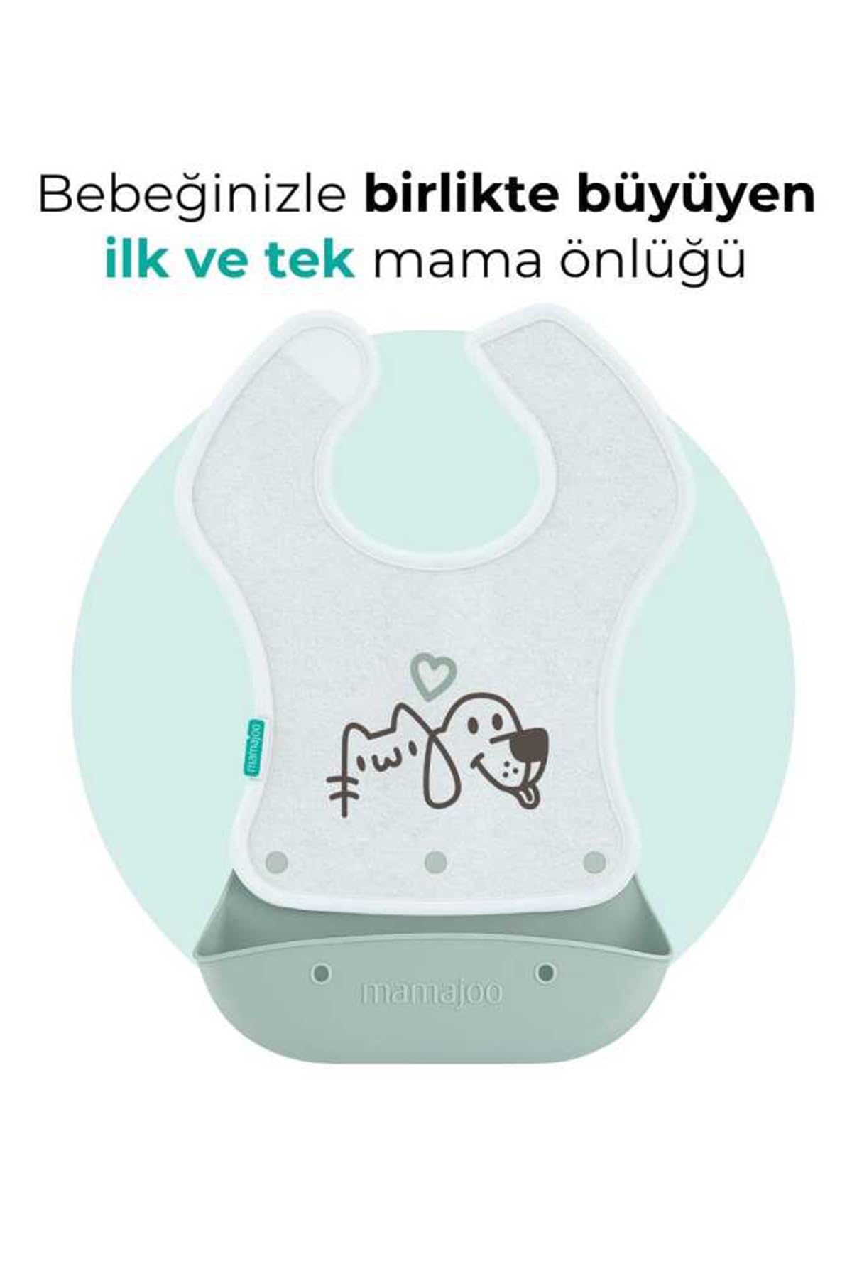 Mamajoo 2-in-1 Katlanır Mama Önlüğü / Powder Green