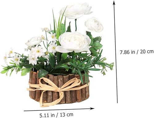 Miniatura 6 de Homoyoyo Adornos de madera para bonsái, flor de imitación, para el hogar, té de madera, rosa, camelia, decoración de rosas para el hogar, decoración