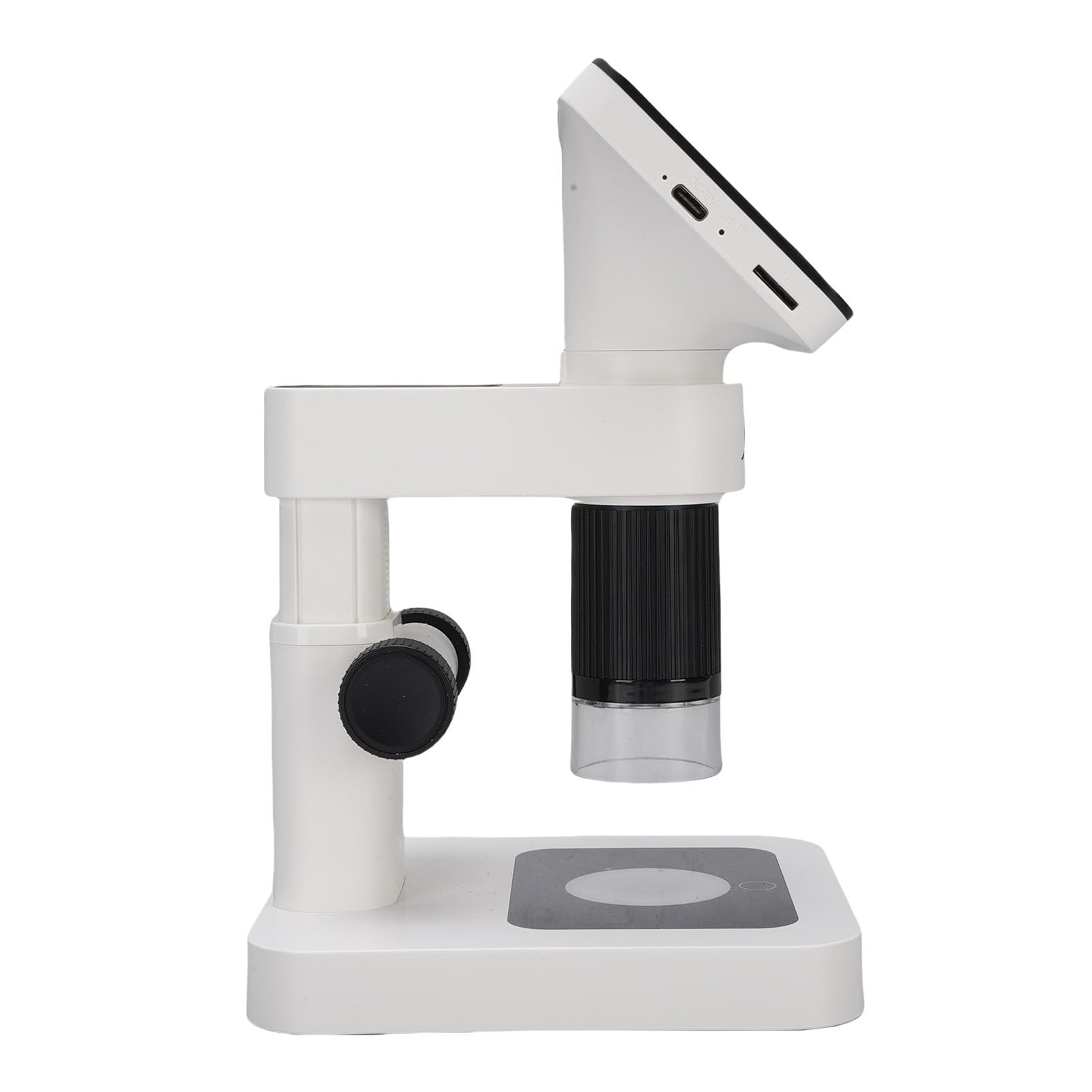 Microscopio Elettronico, Microscopio Digitale con Schermo IPS da 4,5 Pollici, 12MP 1080P, Zoom da 5X a 32X, 8 Luci LED, Tipo C, per Insegnamento Ai Bambini, Osservazione della Natura, (BLACK)