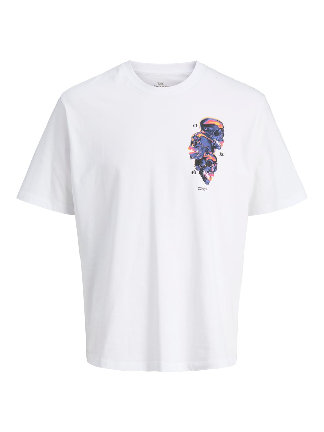 JACK & JONES Jorsteel Gallery Tee SS Crew Neck Tg, White, L