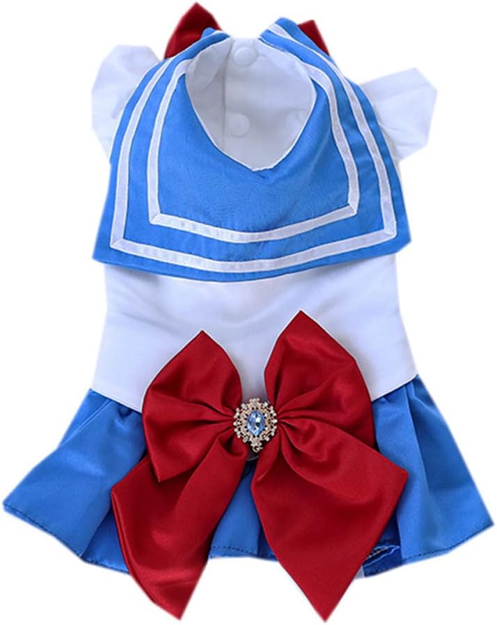 Dog Sailor Moon Costume Halloween Cosplay Pet Clothes Princess Outfit Birthday Fancy Gown Kitten Cat Dog Tutu Dress Sailor Mars Chibiusa