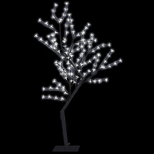 Miniatura 3 de YAFF Árbol de Navidad, 128 luces LED de color blanco frío, flor de cerezo de 47.2 pulgadas (5.236 libras)