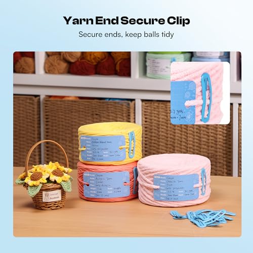 Image of Caydo 40 Set Yarn Information Tags with Clips for Yarn Storage Organizer