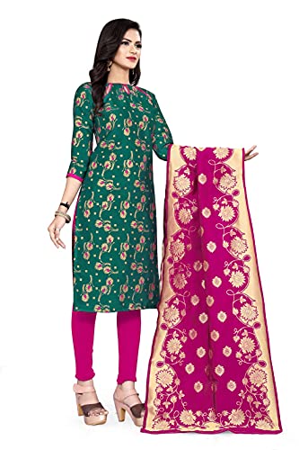 Image of AKHILAM Women's Jacquard Cotton Silk Unstitched Straight Salwar Suit Dress Material (6BNRS5 Parent)