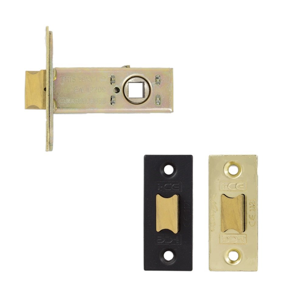 Electro Brass/Black Architectural Tubular Latch CE Fire Rated 63mm
