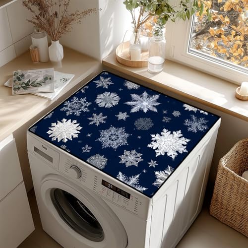 AOHMPT Non-Slip Washer & Dryer Top Cover Mat – Dust-Proof Protector Pad with Multiple Pattern Designs for Laundry Room & Kitchen Decor, Universal 23.6"x19.7"