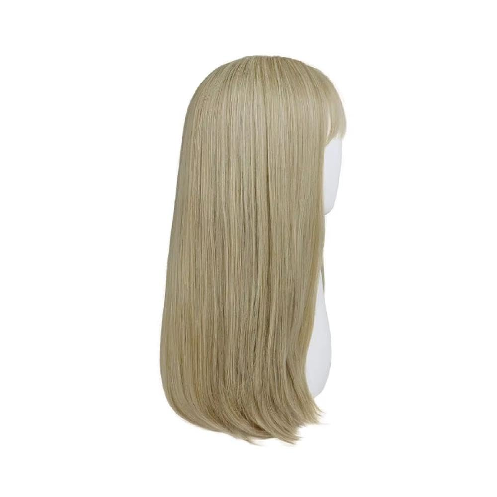 Haarpflege 26 Zoll Lange Glatte Weiße Haarperücke Mit Pony Für Frauen Cosplay(Blonde)