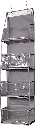 Miniatura 5 de Space Saving Over The Door Handbag Storage Organiser White PVC Hanging Bag for Closet Bedroom Home Organization Tool