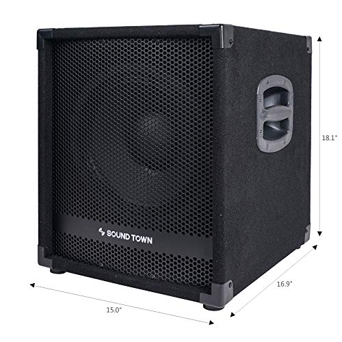 Image of Sound Town METIS Series Powered Subwoofer 1400 Watts 12 inch, with Class-D Amplifiers, 3 inch Voice Coil (METIS-12SPW)