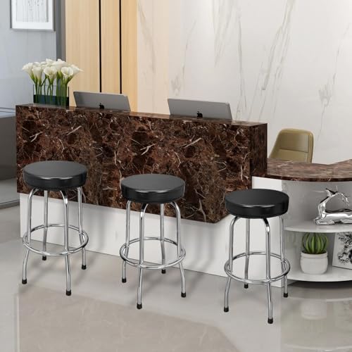 Image of Big RED ATRP6185B-2 Swivel Bar Stool: Padded Garage /Shop Seat with Chrome Plated Legs, Black