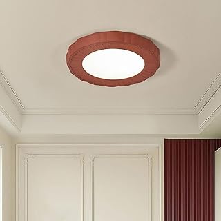 Wmmner Nordic Led Flush Mount Ceiling Light Modern 3-Color Bedroom Round Close To Ceiling Lighting Fixtures 72W Minimalist Ceiling Lamp For Kitchen Hallway Laundry Room Large Bright Ceiling Light/Rojo