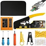 UTILISABLE DANS TOUS LES ENVIRONNEMENTS RÉSEAU: Ce kit rj45 est extrêmement polyvalent et idéal pour les installations, réparations et tests réseau dans les maisons, bureaux, laboratoires, dortoirs, ateliers et autres espaces. C’est l’outil indispensable pour tous ceux qui travaillent avec des câbles réseau, que ce soit pour un usage privé ou professionnel