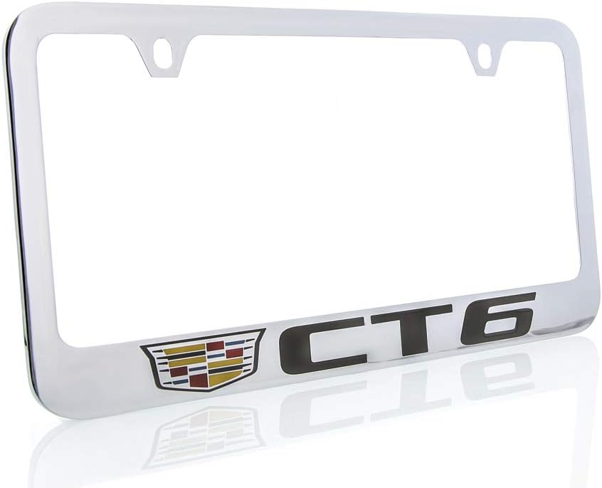 Cadillac CT6 Brass License Plate Frame with Chrome Finish