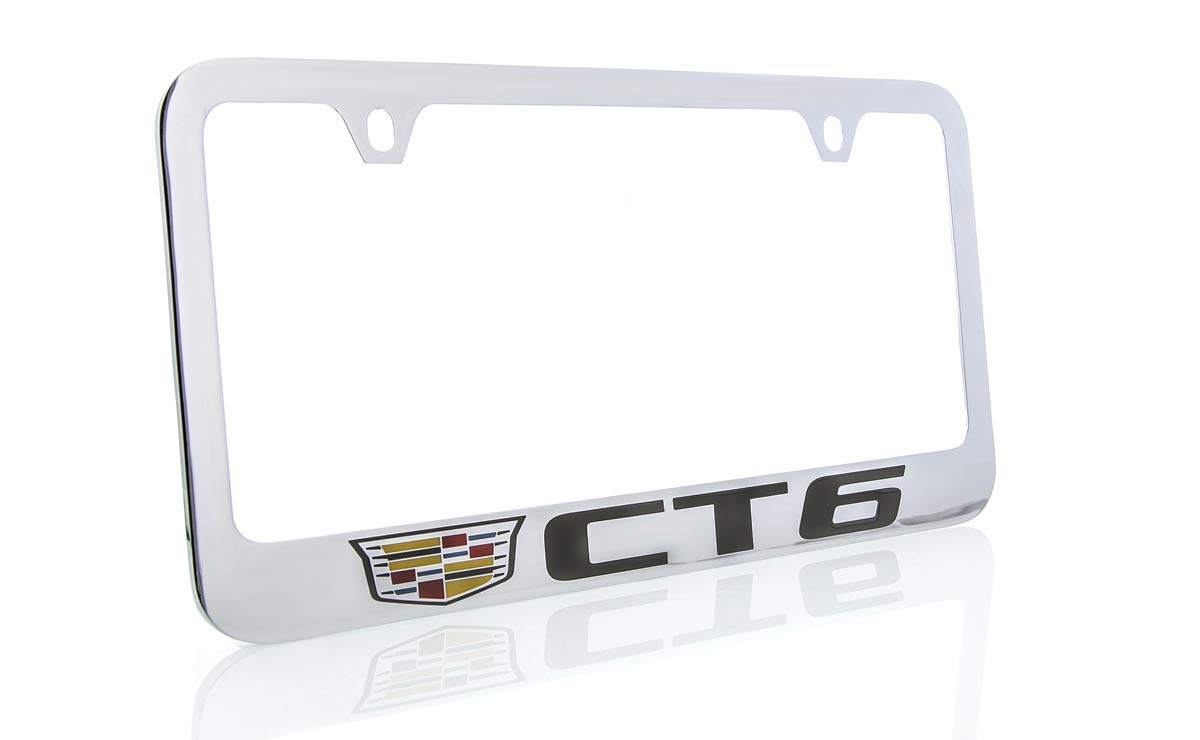 Cadillac CT6 Brass License Plate Frame with Chrome Finish (2 Hole