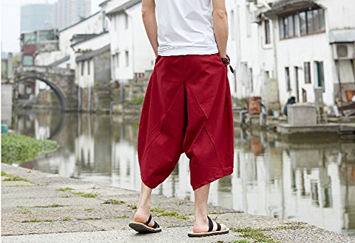 Women’s/Men’s Harem Pants – 100% Cotton Elastic Waist Loose Fit Casual Boho Yoga Lounge Pants2