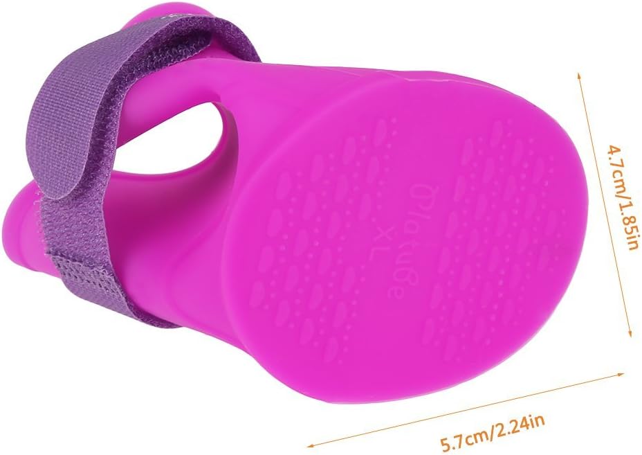 Pet Waterproof Boots,Fdit 4Pcs Pet Dog Rain Shoes Silicone Waterproof Anti-slip Protective Rain Shoes for Dog Small Animal (L/Purple) 3