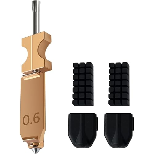 Upgraded 0.6MM Hotend Kit for Flashforge AD5X Quick-Detachable Nozzle Extruder Quick Release Nozzle Heater Block Throat Tube with 2PK Silicone Cover and 2PK Nozzle Brush 3D Printer Accessory