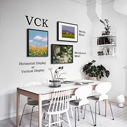 Image of VCK Black 11x14 Aluminum Picture Frames Set of 6 with Shatter-Resistant Real Glass, 11x14 Matted to 8x10 Photo Frame for Wall