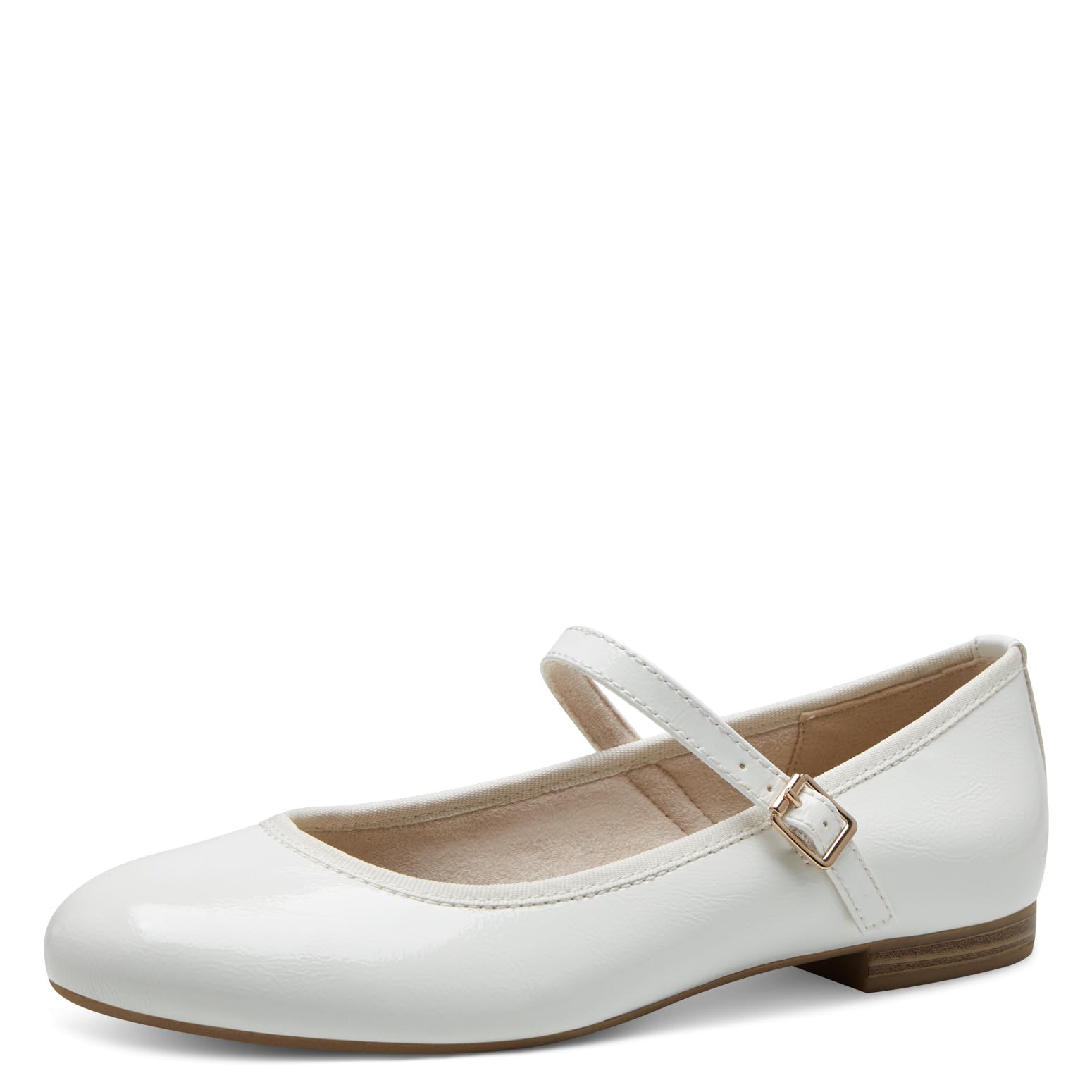 MARCO TOZZI Women's Ballerina, Soft Feel ME Footbed, Vegan 2-24226-42 Ballet Flats, White, EU 41, White, 8.5 UK