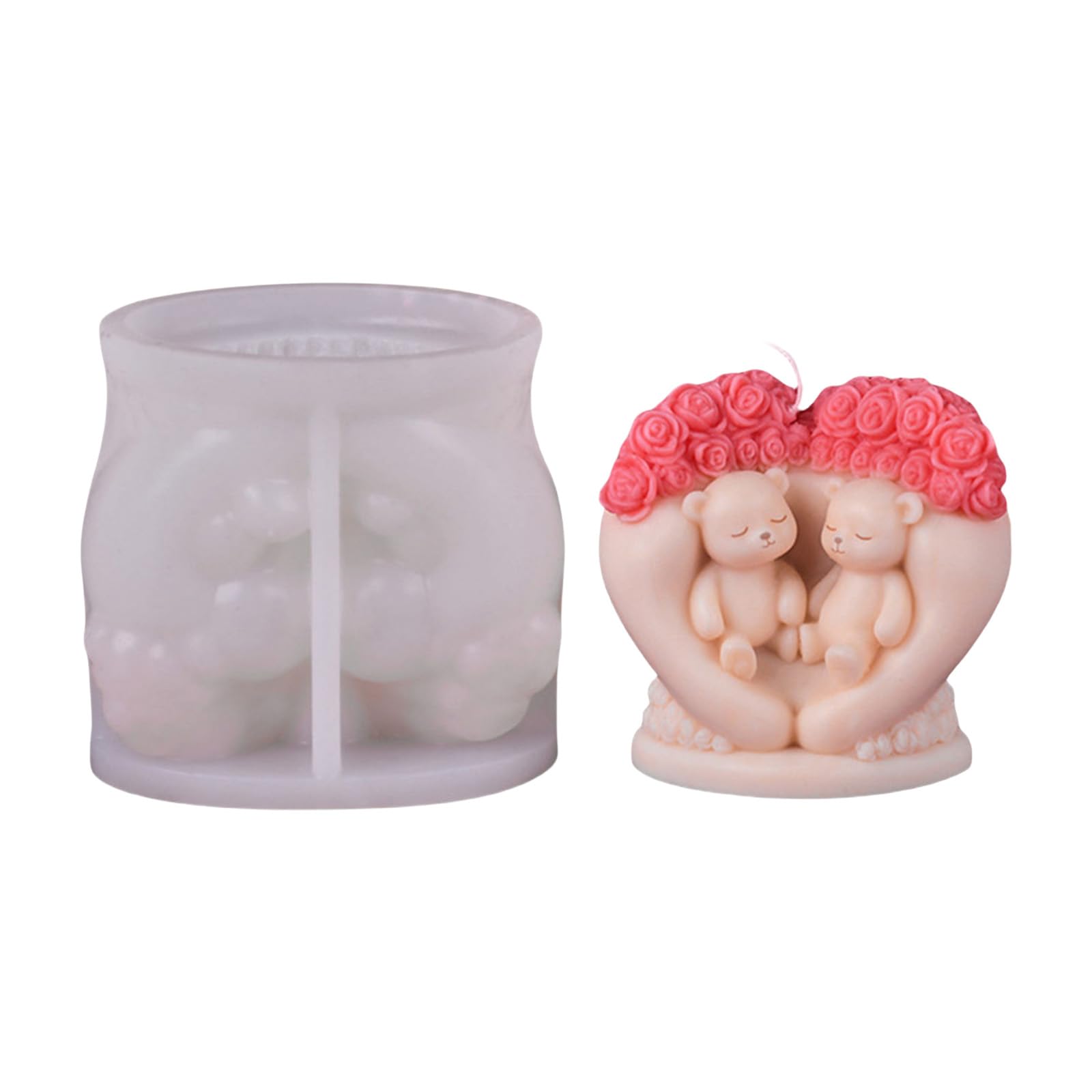 Yhplxyuus Couple Bear Silicone Molds for Soap Making Epoxy Resin Silicone Molds Gypsum for Home Decoration Mold