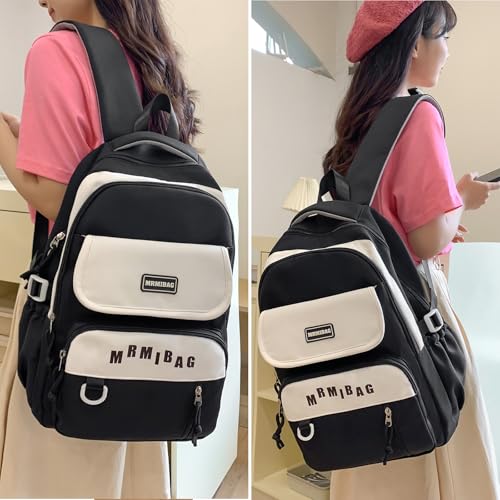 Sac à dos tendance à la mode avec design patchwork asymétrique pour jeunes
