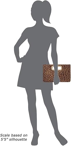 Miniatura 6 de JNB Embrague de leopardo pequeño con asa superior de ante sintético